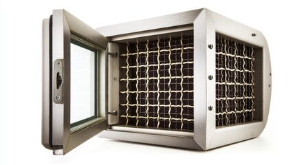 Steel window design isolated on white background. Generative AI