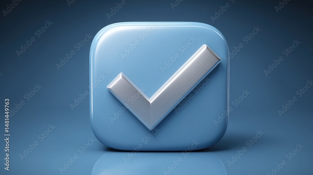 Poster a blue check mark icon representing the concept of assigning auto-follow-up for effective tracking o