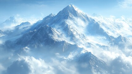 Majestic snow-capped mountain range