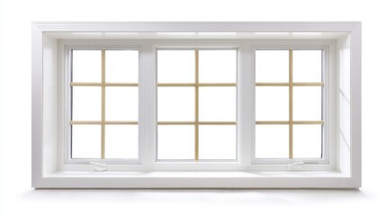 Obraz premium Modern thermal insulated window with classic grid design. Generative AI