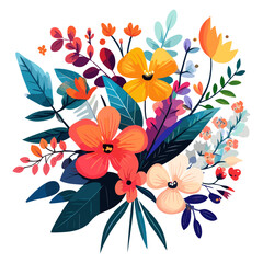 Floral element colorful flowers art vector
