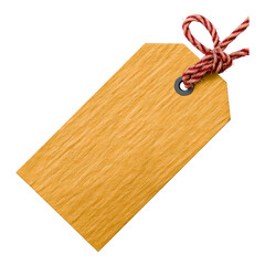 Fototapeta premium Wooden Tag with Twine on Transparent Background for Creative Use