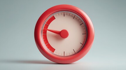 A red clock representing the concept of crypto momentum oscillation and timing in investment strategies