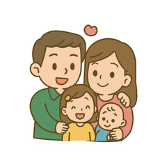 happy family with children