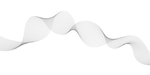Abstract wave element for design. Digital frequency track equalizer. Stylized line art background. Vector illustration. Wave with lines created using blend tool. Curved wavy line, smooth stripe. 