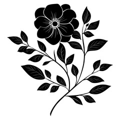 Floral element black white art vector