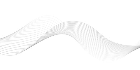 Black Wavy Lines Isolated on White Abstract Background Design, Dynamic Stylized Wave Elements, Digital Frequency Wave Art.