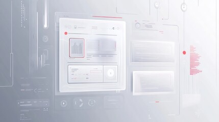 Futuristic interface with data visualizations