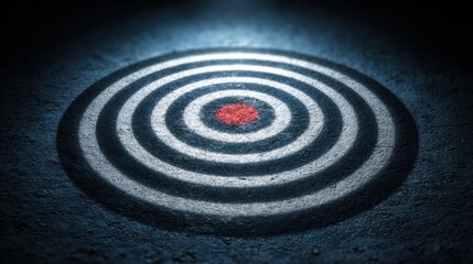 With red heart at center symbolizing precision and focus in data-weighted trade matrix icon concept