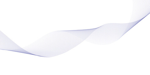 Abstract blue violet smooth wave on a white background. Dynamic sound wave. Design element. Vector illustration. 