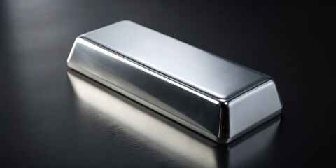High-purity silver bullion bar on a dark surface with subtle reflections , high-value, bullion,  high-value