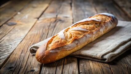 A simple yet elegant sketch of a crusty baguette on a rustic wooden table