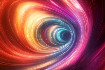 Abstract swirling light tunnel cosmic energy flow