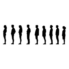 Crowd of people silhouette person standing vector
