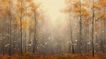 a quiet autumn afternoon with fallen leaves covering the floorno