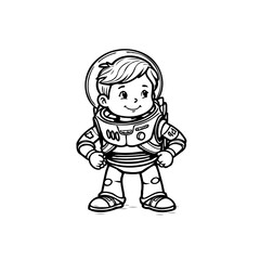 Young explorer dreaming of interstellar journeys in a playful illustration