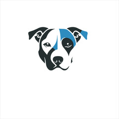 High-quality black and white vector illustration of a dog’s head in bold, clean lines. Perfect for logo design, pet brand identity, mascot, tattoos, stickers, and T-shirt designs. Editable EPS file 