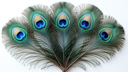 Obraz premium Peacock feathers fan shape