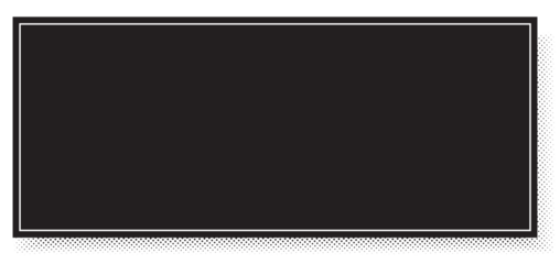 Black board and white frame outline with halftone shadow. Rectangle shape and isolated. Transparent background