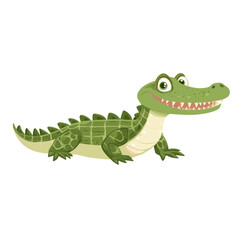 Fototapeta premium Illustration of Caiman children's crocodile reptile vector