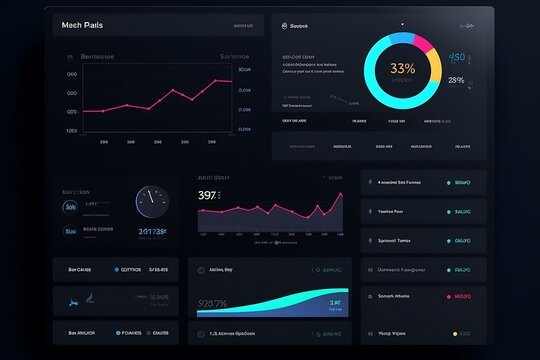 Dark UI Dashboard Analytics Charts.