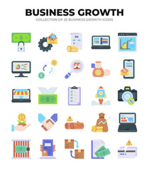 25 Business Growth Icons. Marketing. Finance. and E.commerce