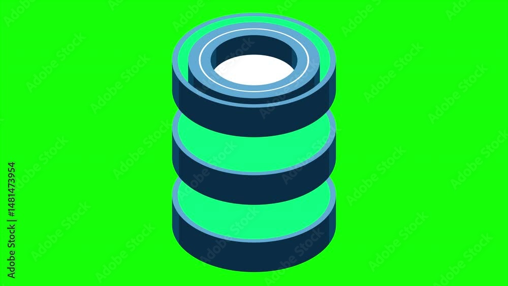 Poster Isometric cloud database animation. Cloud computing and file cloud storage. Modern technology. Motion graphic. 4K video animated in isometric style