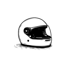 Fototapeta premium Stylized monochrome depiction of protective headwear with artistic line detailing