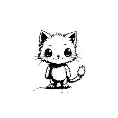 Adorable feline friend: A charming illustration of a kitten's playful spirit