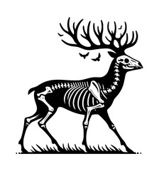 Deer Bone Silhouette Black Vector Logo