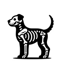 Dog Skeleton Black Vector Logo