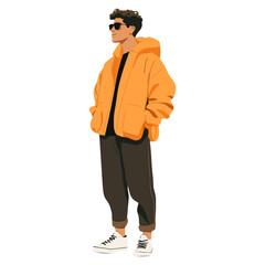 Gen z illustration jacket sweatshirt vector