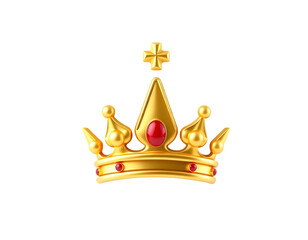 Golden Crown with Red Jewels