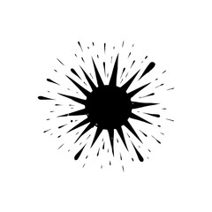 Abstract vector design showcasing a black spiky figure against white backdrop