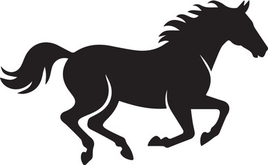 Obraz premium horse vector, horse illustration, full horse, galloping horse, horse silhouette, cartoon horse, riding horse, wild horse,