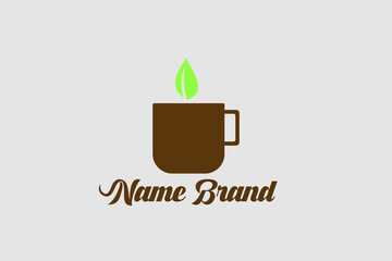 This is a mug and leaf logo suitable for use in designing logos for coffee, beverage, food, cafe, hangout, coffee shop, stall, wifi corner companies.