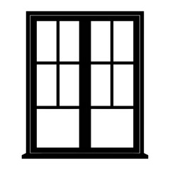 Window silhouette minimalist black vector