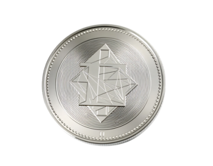 Silver Cryptocurrency Coin Isolated on Transparent Background