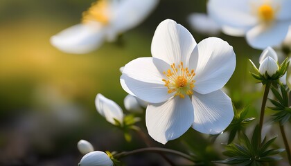 Fototapeta premium white spring flowers in the garden