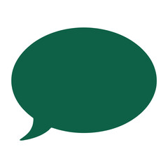 A dark green speech bubble icon communication conversation silhouette vector