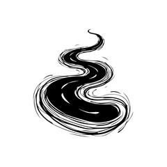 Stylized winding road illustration emphasizing movement and dynamic design element