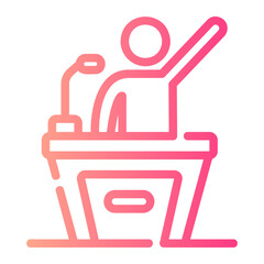 politician Line Gradient Icon