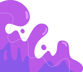 Abstract illustration of a purple fluid flowing against a white background. Ideal for backgrounds, textures, or design elements requiring a smooth, organic shape.
