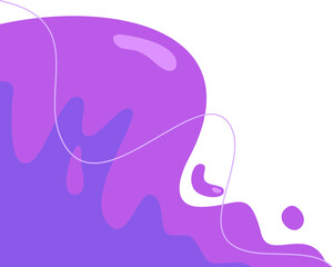 Abstract illustration of a purple fluid flowing against a white background. Ideal for backgrounds, textures, or design elements requiring a smooth, organic shape.
