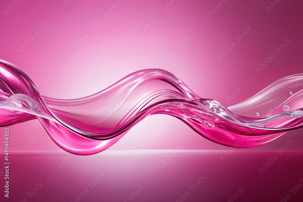 Canvas Prints abstract floating pink liquid wave on clean minimalist background