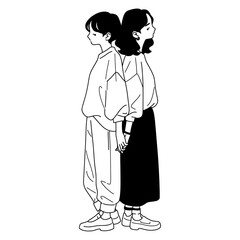 Couple holding hand illustration clothing hands vector