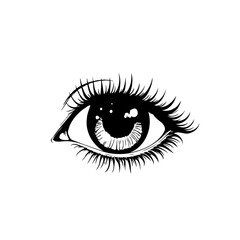 Monochrome eye graphic artwork illustration showcasing captivating vision