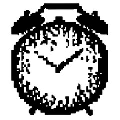 Fototapeta premium Clock pixel black white vector