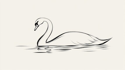 Elegant Swan Silhouette on Water