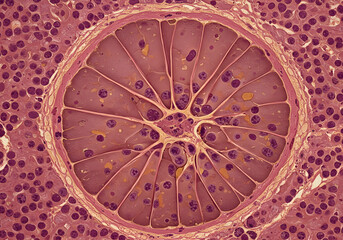 Fototapeta premium Microscopic biological cross section